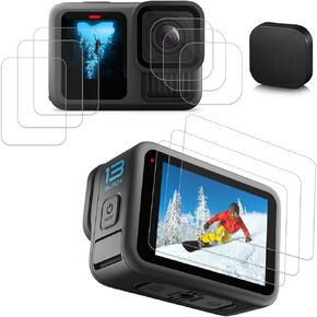 9Pcs Screen Protector for Go Pro HERO 13 Black, 0.3mm 9H Hardness Tempered Glass Protector designed for Go Pro HERO 13 Accessories+1pcs Rubber Lens Protective cover Accessories Kit