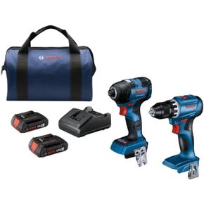 Bosch GXL18V-27B22 18V Professional Grade 2-Tool Combo Kit with 2 18V Batteries and Battery Charger (Renewed)