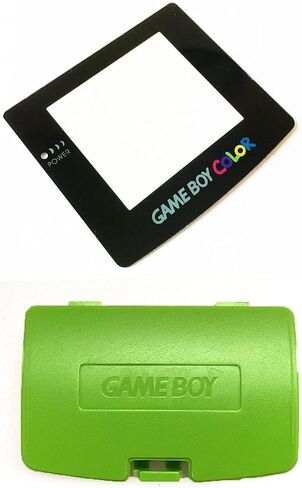 Battery Back Door Cover Lid + Glass Screen Lens for Nintendo Game Boy Color GBC Replacement (Green) in Saudi Arabia