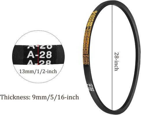 A-44 Drive V-Belt - [44-inch Inside Circumference] A-Section Rubber Drive Belt Wrapped for Transmission Use in Saudi Arabia