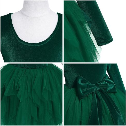 Kids Girls Fall Winter Long Sleeve Velvet Asymmetric Handkerchief Hem Tiered Tulle Tutu Dress Wedding Flower Girl Dress in Saudi Arabia