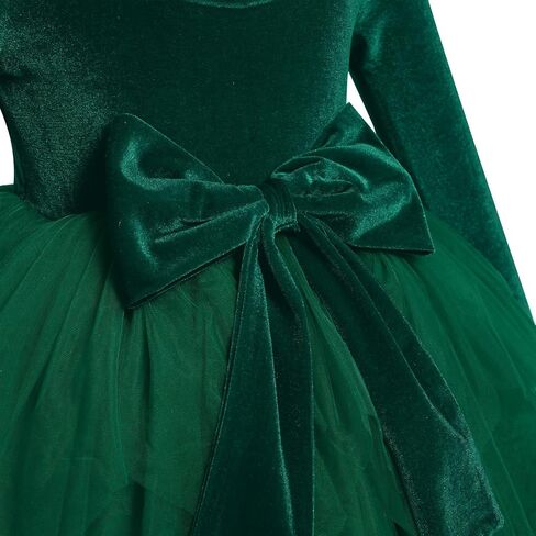Kids Girls Fall Winter Long Sleeve Velvet Asymmetric Handkerchief Hem Tiered Tulle Tutu Dress Wedding Flower Girl Dress in Saudi Arabia