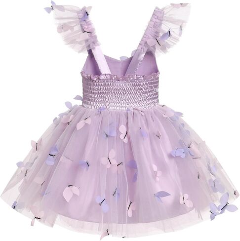 IDOPIP Baby Girls Butterfly Tutu Dress Summer Sleeveless Backless Princess Birthday Party Dresses Ruffle Tulle Sundress 6M-5T in Saudi Arabia