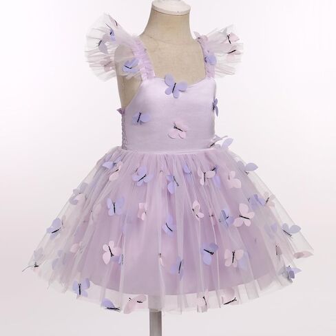 IDOPIP Baby Girls Butterfly Tutu Dress Summer Sleeveless Backless Princess Birthday Party Dresses Ruffle Tulle Sundress 6M-5T in Saudi Arabia