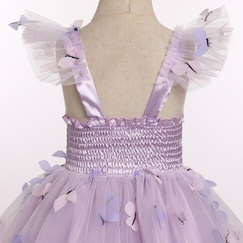 IDOPIP Baby Girls Butterfly Tutu Dress Summer Sleeveless Backless Princess Birthday Party Dresses Ruffle Tulle Sundress 6M-5T in Saudi Arabia