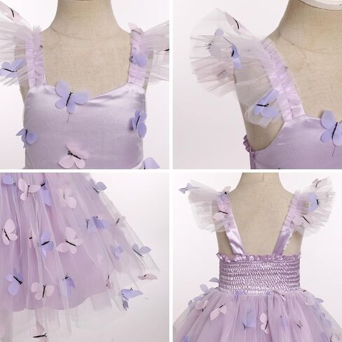 IDOPIP Baby Girls Butterfly Tutu Dress Summer Sleeveless Backless Princess Birthday Party Dresses Ruffle Tulle Sundress 6M-5T in Saudi Arabia