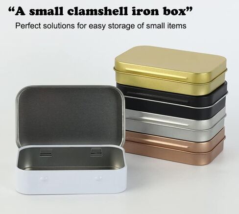 AKOAK 4 Pcs 3.7 x 2.4 x 0.8 Inches Rectangular Empty Hinged Tins Box Containers for First Aid Kit,Survival Kits,Storage,Herbs,Pills,Crafts and More (White) in Saudi Arabia
