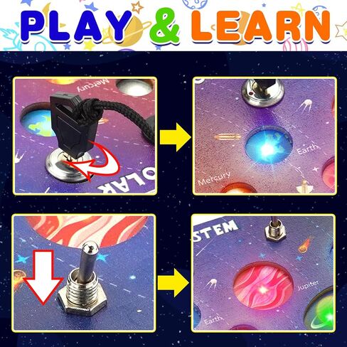 Busy Board Toys for Toddlers,Wooden Montessori Toys with Keys 6 Led Light Switch for Toddlers 1-3,Sensory Board Toys Educational Activity,Travel Toys & Gifts for Kids Boys and Girls 1+ Year Old in Saudi Arabia