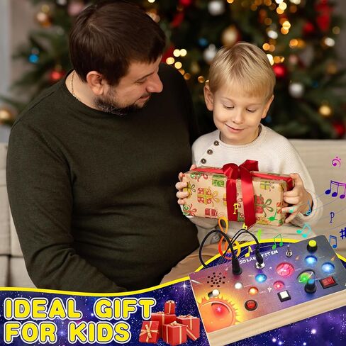 Busy Board Toys for Toddlers,Wooden Montessori Toys with Keys 6 Led Light Switch for Toddlers 1-3,Sensory Board Toys Educational Activity,Travel Toys & Gifts for Kids Boys and Girls 1+ Year Old in Saudi Arabia