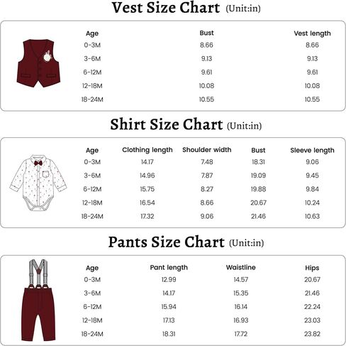 Baby Boy Clothes Suit Infant Gentleman Wedding Outfit Dress Shirt+Bowtie+Vest+Corsage+Suspender+Pants 6Pcs Set 0-24M in Kuwait