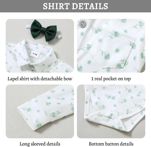 Baby Boy Clothes Suit Infant Gentleman Wedding Outfit Dress Shirt+Bowtie+Vest+Corsage+Suspender+Pants 6Pcs Set 0-24M in Saudi Arabia
