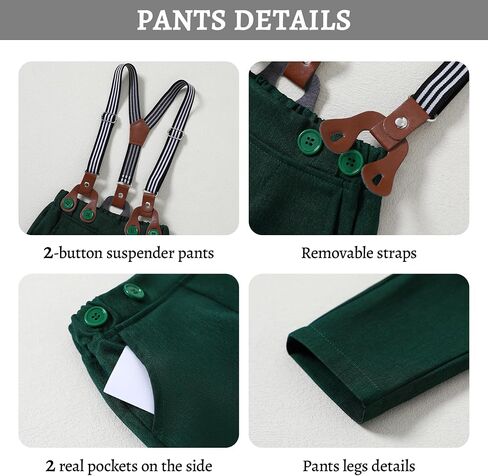 Baby Boy Clothes Suit Infant Gentleman Wedding Outfit Dress Shirt+Bowtie+Vest+Corsage+Suspender+Pants 6Pcs Set 0-24M in Saudi Arabia