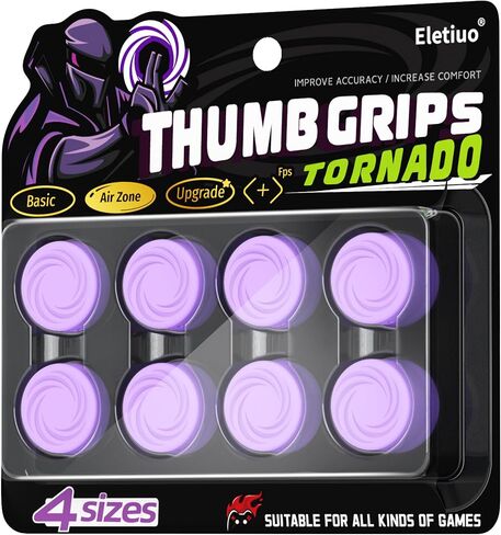 مجموعة مقابض الإبهام الواقية من ELETIUO مكونة من 8 قطع متوافقة مع Xbox Series X/S وXbox One وXbox One X/S، أغطية عصا إبهام سيليكون مضادة للانزلاق مع 4 تصميمات، أغطية عصا تناظرية مخصصة، أرجواني in Kuwait