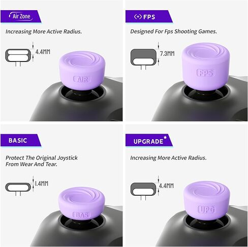 مجموعة مقابض الإبهام الواقية من ELETIUO مكونة من 8 قطع متوافقة مع Xbox Series X/S وXbox One وXbox One X/S، أغطية عصا إبهام سيليكون مضادة للانزلاق مع 4 تصميمات، أغطية عصا تناظرية مخصصة، أرجواني in Kuwait