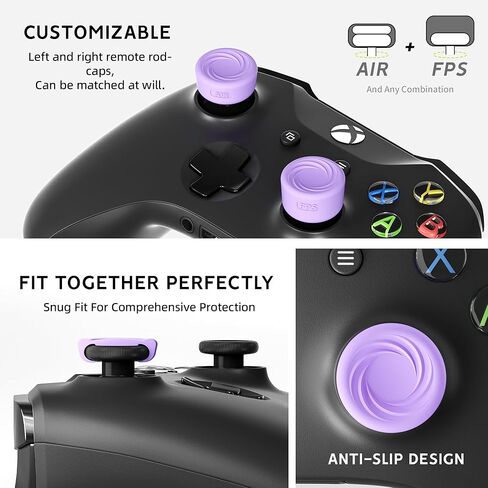 مجموعة مقابض الإبهام الواقية من ELETIUO مكونة من 8 قطع متوافقة مع Xbox Series X/S وXbox One وXbox One X/S، أغطية عصا إبهام سيليكون مضادة للانزلاق مع 4 تصميمات، أغطية عصا تناظرية مخصصة، أرجواني in Kuwait