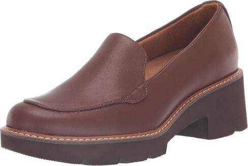 Naturalizer Womens Cabaret Slip On Lightweight Lug Heeled Loafer, Black Smooth,5.5 M in Saudi Arabia