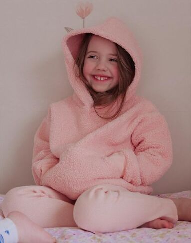 Mandizy Toddler Baby Girl Boy Winter Clothes Fleece Jacket Hoodie Coat Warm Furry Hooded Jumper Outerwear Tops in Saudi Arabia