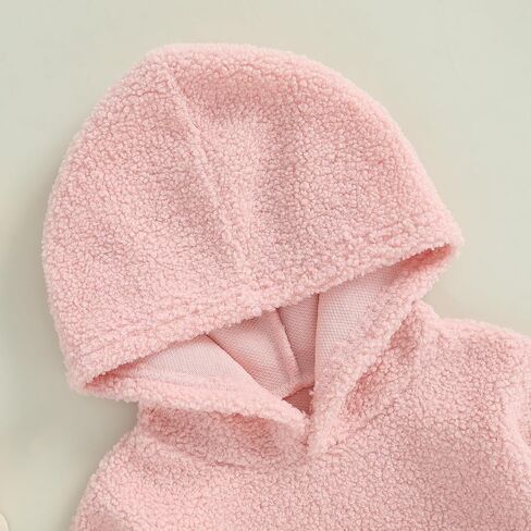Mandizy Toddler Baby Girl Boy Winter Clothes Fleece Jacket Hoodie Coat Warm Furry Hooded Jumper Outerwear Tops in Saudi Arabia