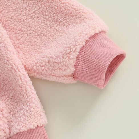 Mandizy Toddler Baby Girl Boy Winter Clothes Fleece Jacket Hoodie Coat Warm Furry Hooded Jumper Outerwear Tops in Saudi Arabia