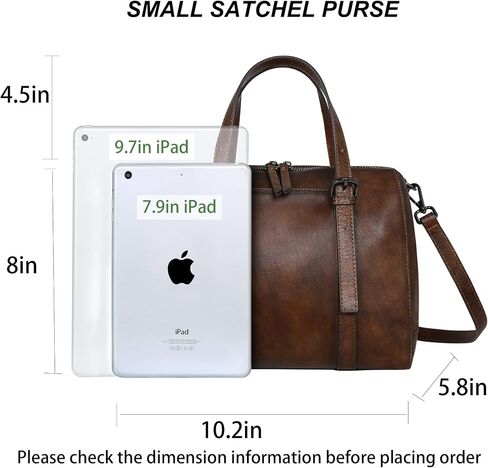 Iswee Medium Leather Crossbody Bag Women Purses and Handbags Satchel Bag Retro Shoulder Purse Work Tote Hobo Bags Top Handle (Brown) in Kuwait