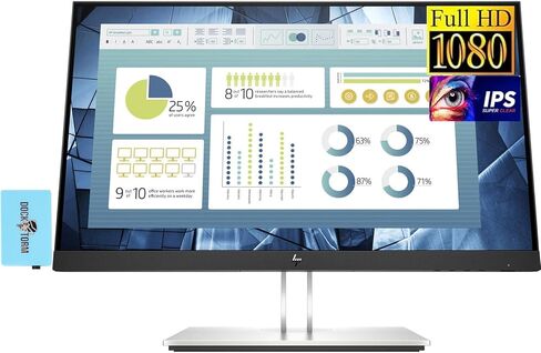HP E23 G4 Monitor 9VF96AA#ABA Bundle with Docztorm Dock, 23" FHD IPS (1920x1080) 60Hz Display, 1 DP, HDMI, VESA Mount (100x100 mm), Ideal for Home & Business, Black/Silver (2024 Latest Model) (2 Pack) in Saudi Arabia