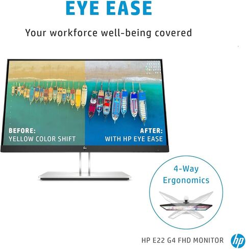 HP E23 G4 Monitor 9VF96AA#ABA Bundle with Docztorm Dock, 23" FHD IPS (1920x1080) 60Hz Display, 1 DP, HDMI, VESA Mount (100x100 mm), Ideal for Home & Business, Black/Silver (2024 Latest Model) (2 Pack) in Saudi Arabia