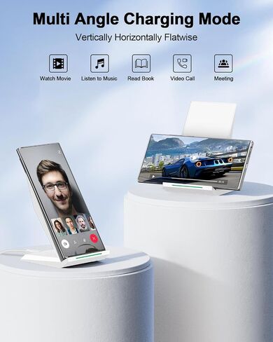 NANAMI Fast Wireless Charger Charging Stand with 20W PD Adapter | NightStand Phone Charger Dock for iPhone 17/17 Pro/17 Pro Max/16/16 Plus/15/14, 10W for Samsung Galaxy S26/S26+/S25/S24 in Kuwait