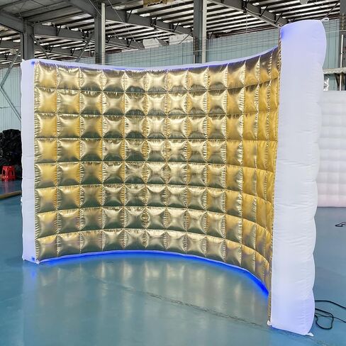 SAYOK Inflatable Photo Booth Wall (Gold, 119' 'x 59''x 91'') Selfie Booth Backdrop, Photo Booth Enclosure Inflatable Photo Shoot Background Golden Wall for Wedding Party Exhibition Event in Kuwait