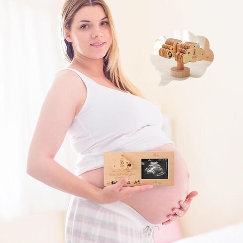 Sonogram Picture Frame,Ultrasound Photo Frame with Baby Countdown Weeks ，Picture Frames Clouds- Baby Nursery Decor for Birth Information to be Unique Gifts for Pregnant Women Gender Reveal in Saudi Arabia
