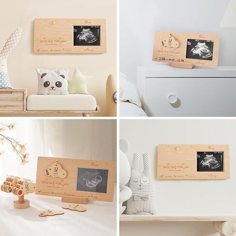 Sonogram Picture Frame,Ultrasound Photo Frame with Baby Countdown Weeks ，Picture Frames Clouds- Baby Nursery Decor for Birth Information to be Unique Gifts for Pregnant Women Gender Reveal in Saudi Arabia