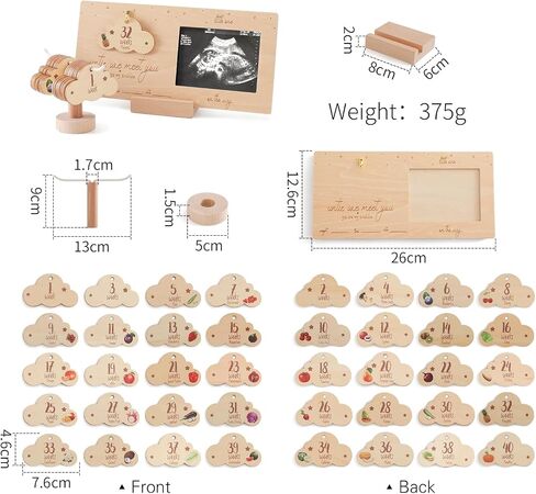 Sonogram Picture Frame,Ultrasound Photo Frame with Baby Countdown Weeks ，Picture Frames Clouds- Baby Nursery Decor for Birth Information to be Unique Gifts for Pregnant Women Gender Reveal in Saudi Arabia
