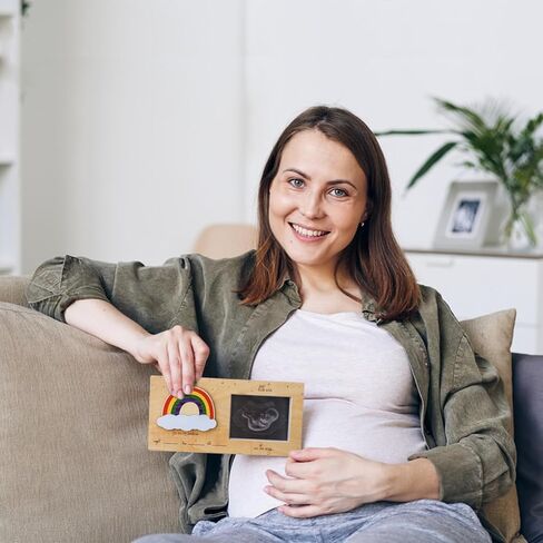إطار صورة Sonogram، إطار صور بالموجات فوق الصوتية مع أسابيع العد التنازلي للطفل، إطارات صور سحابية - ديكور لحضانة الأطفال لمعلومات الولادة لتكون هدايا فريدة للنساء الحوامل للكشف عن الجنس in Kuwait