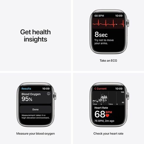 Apple Watch Series 7 (GPS, 45mm) Blue Aluminum Case with Abyss Blue Sport Band, Regular (Renewed) in Kuwait