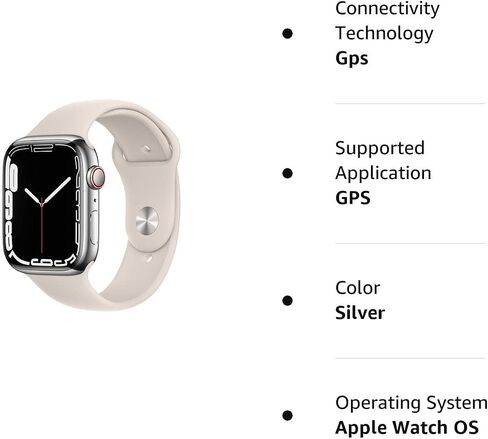 Apple Watch Series 7 (GPS, 45mm) Blue Aluminum Case with Abyss Blue Sport Band, Regular (Renewed) in Kuwait
