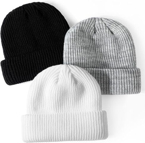 Glooarm 3 Pack Baby Beanie Toddler Boys Girls Beanie Knit Warm Winter Hats Newborn Infant Cuffed Caps, 0-5 Years in Saudi Arabia