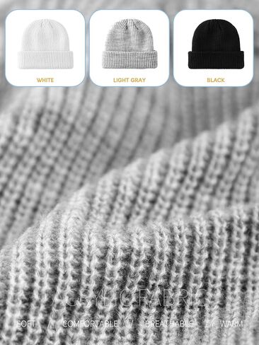 Glooarm 3 Pack Baby Beanie Toddler Boys Girls Beanie Knit Warm Winter Hats Newborn Infant Cuffed Caps, 0-5 Years in Saudi Arabia
