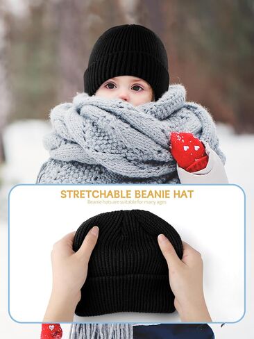 Glooarm 3 Pack Baby Beanie Toddler Boys Girls Beanie Knit Warm Winter Hats Newborn Infant Cuffed Caps, 0-5 Years in Saudi Arabia