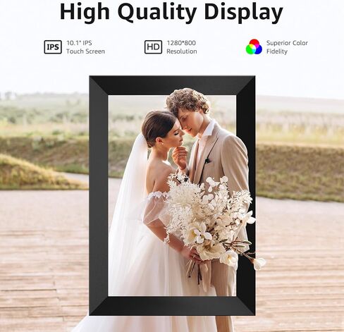 Frameo Digital Picture Frame,10.1 Inch WiFi Digital Photo Frame, 1280x800 IPS Touch Screen,Easy Load from Phone 64GB Digital Frame,Auto Rotating,Share Pohto or Video by Electronic Picture Frame in Saudi Arabia