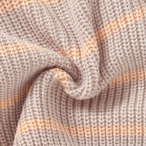 Newborn Toddler Baby Girl Boy Chunky Sweater Striped Sweater Long Sleeve Pullover Sweatshirt Fall Winter Clothes in Kuwait