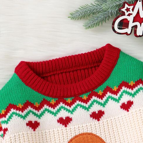 Ayalinggo Toddler Christmas Sweaters Baby Boy Girl Gingerbread Man Outfit Knitted Sweater Xmas Pullover Crewneck Sweatshirt in Saudi Arabia