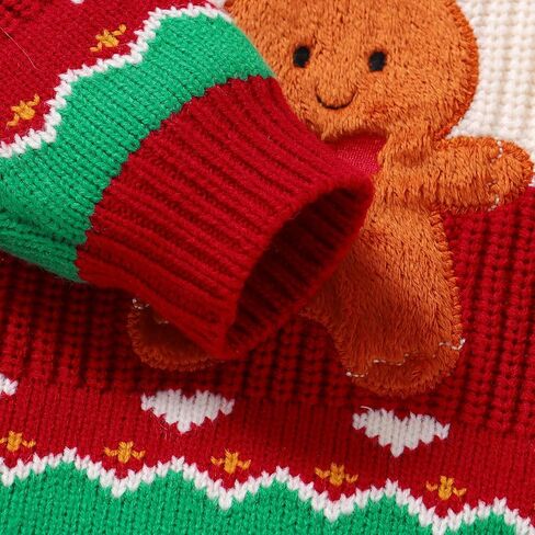 Ayalinggo Toddler Christmas Sweaters Baby Boy Girl Gingerbread Man Outfit Knitted Sweater Xmas Pullover Crewneck Sweatshirt in Saudi Arabia