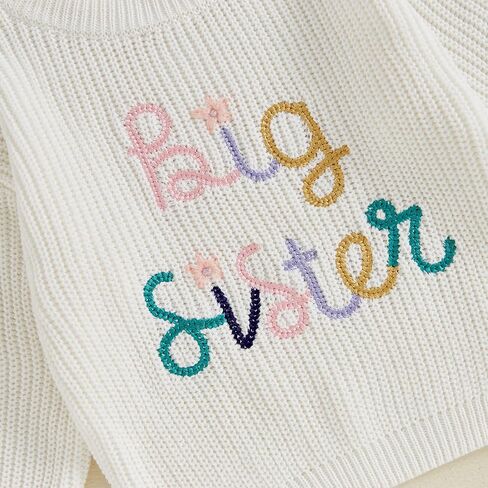 Baby Boys Girls Fall Winter Knit Sweater Long Sleeve Round Neck Embroidery Knitwears Toddler Birthday Sweatshirt in Saudi Arabia