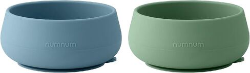 NumNum Suction Bowls | Extra Strong Suction | Non-Slip Design | Durable 100% Food Grade Silicone BPA-Free | for Babies & Toddlers 4 months+, 2 Baby Bowls (Blue) in Saudi Arabia