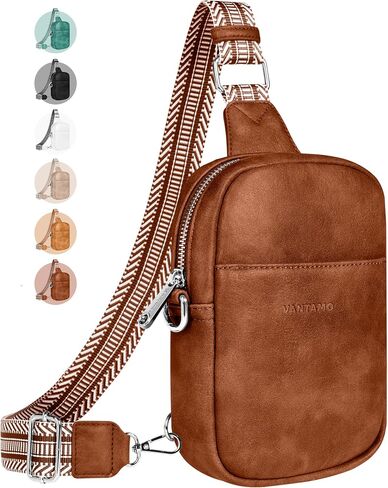 حقائب Vantamo Crossbody للنساء: حقيبة حبال جلدية نباتية تحجب RFID مع مشبك مضاد للنشل in Kuwait
