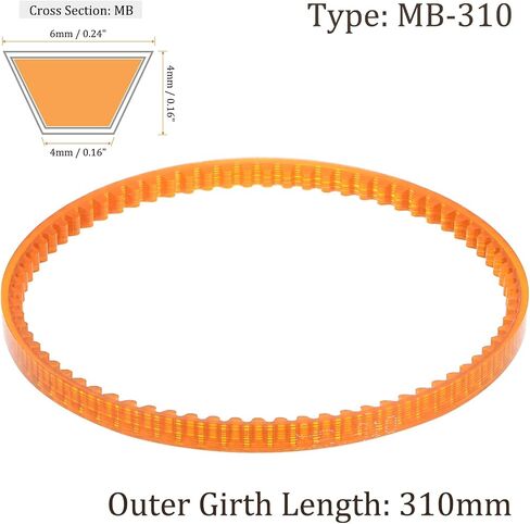 Kozelo 2Pcs MB380 Standard Sewing Machine Motor Belts - [380mm Girth x 4mm Thickness ] Polyurethane Motor Drive V-Belt for Household Electric Sewing Machine Use, Single Tooth, Orange in Saudi Arabia