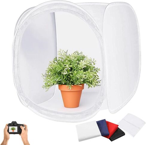 Julius Studio 40 x 40 inch (Extra Large) Cubic White Cube Photo Shooting Tent, Pop Up Light Box, Photoshooting Box with 4 Color Backdrop Background, White Black Blue Red, Diffusion Soft Box, JSAG875 in Saudi Arabia