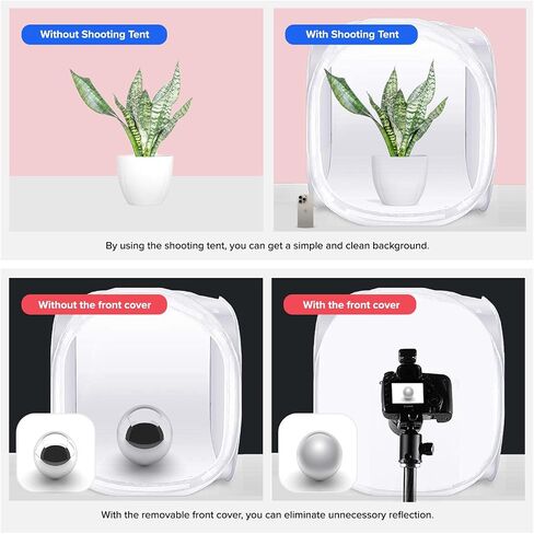 Julius Studio 40 x 40 inch (Extra Large) Cubic White Cube Photo Shooting Tent, Pop Up Light Box, Photoshooting Box with 4 Color Backdrop Background, White Black Blue Red, Diffusion Soft Box, JSAG875 in Saudi Arabia