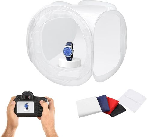 Julius Studio 40 x 40 inch (Extra Large) Cubic White Cube Photo Shooting Tent, Pop Up Light Box, Photoshooting Box with 4 Color Backdrop Background, White Black Blue Red, Diffusion Soft Box, JSAG875 in Saudi Arabia