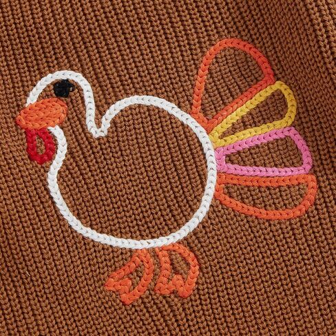 YOKJZJD Newborn Toddler Baby Girl Boy Thanksgiving Outfit Turkey Chunky Knit Sweater Romper Sweatshirt Fall Winter Clothes in Saudi Arabia