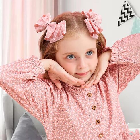 Baby Girl Hair Bows Handmade Hair Clips for Toddler Girls Bows Pink Pigtail Bows Alligator Clip in Bows for Baby Girls Hair Accessories 2 PCS in Saudi Arabia